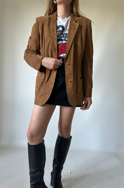 Petite suede blazer