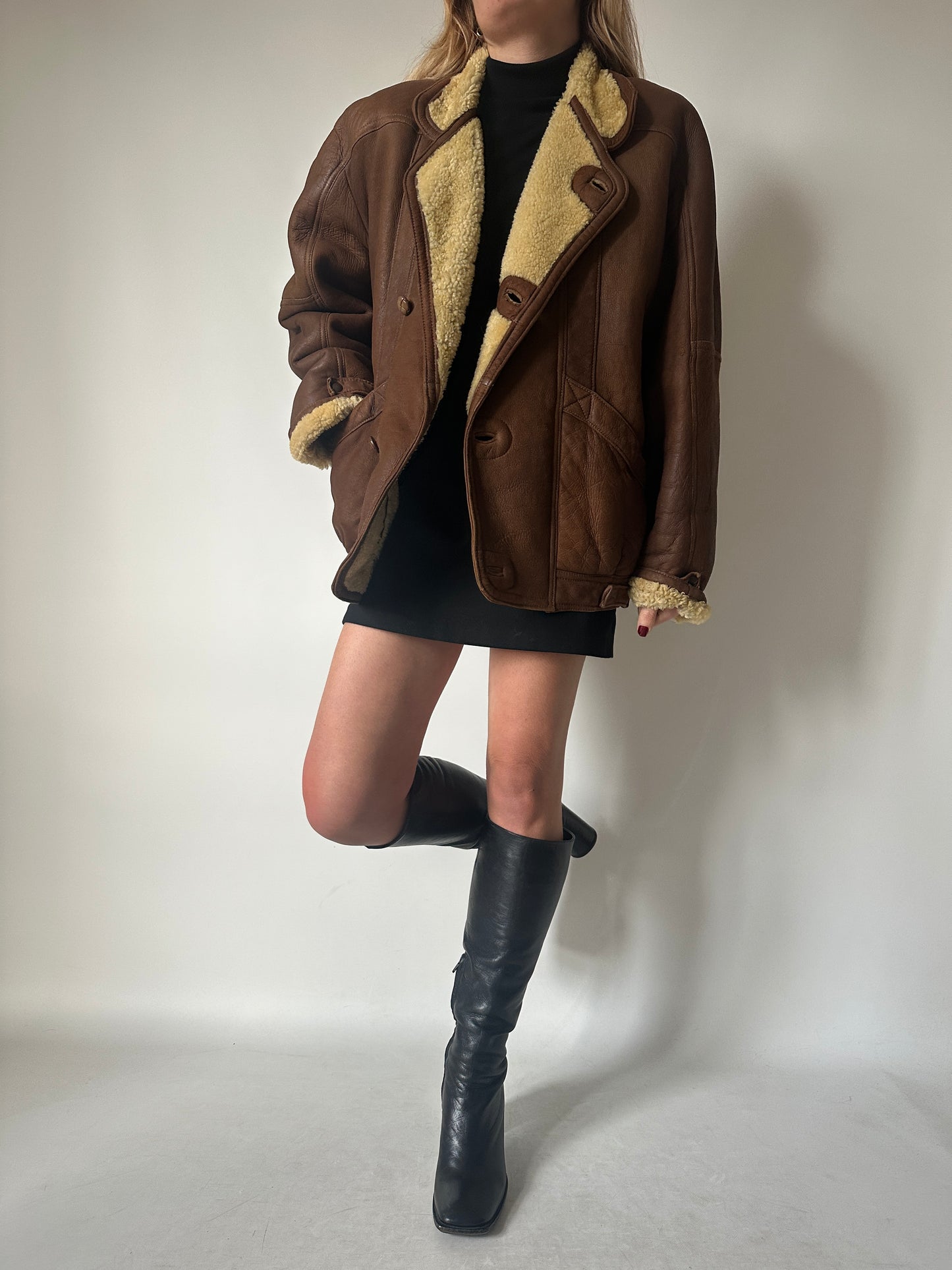 Chocolate aviator Shearling