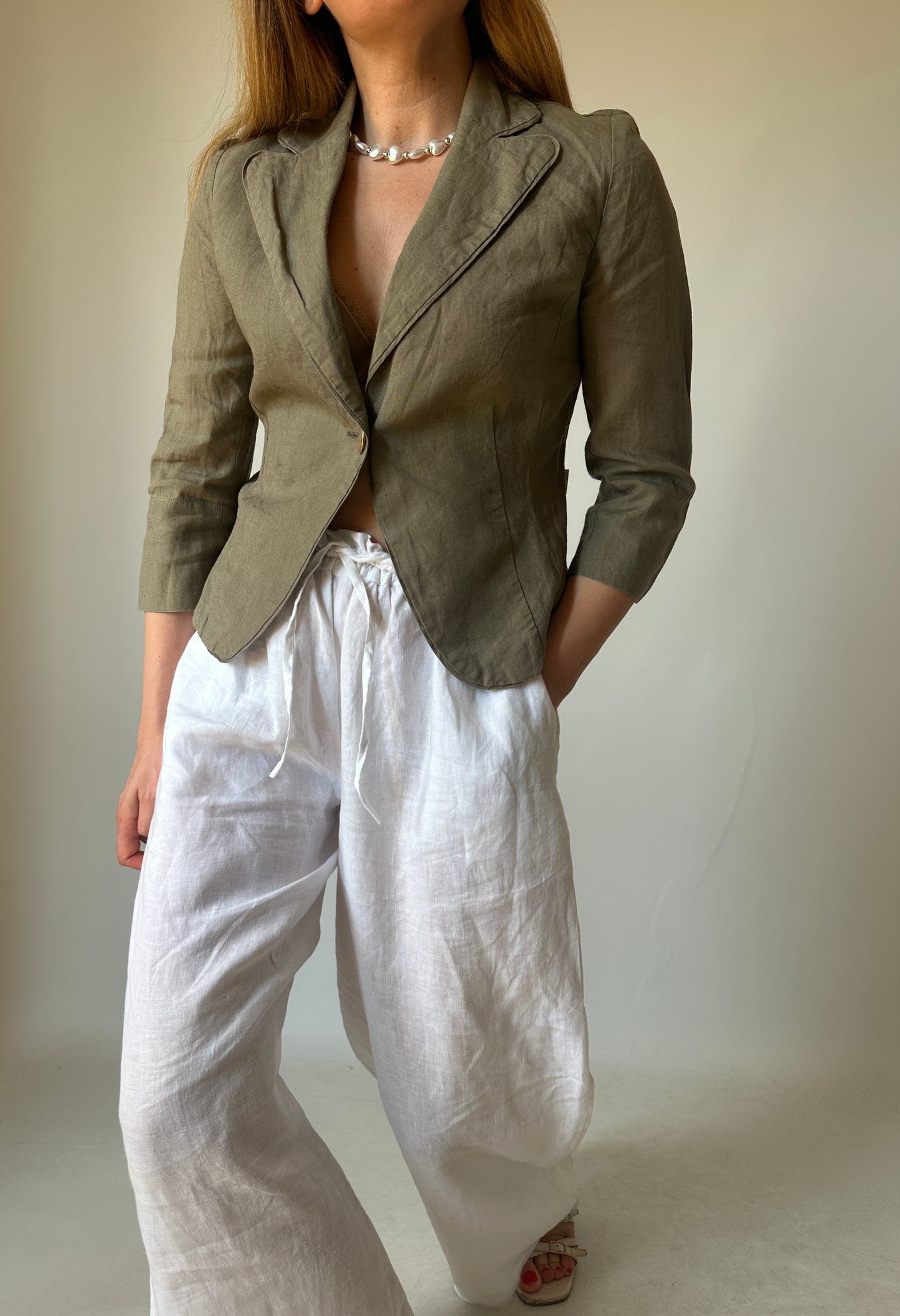 Blazer slim in puro lino