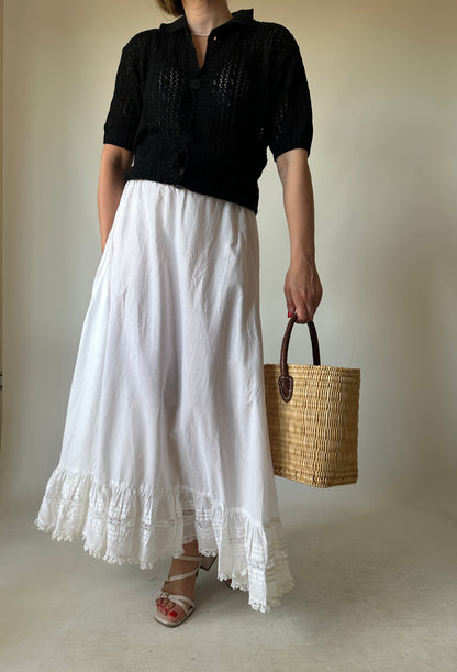 LAURA ASHLEY white cotton skirt