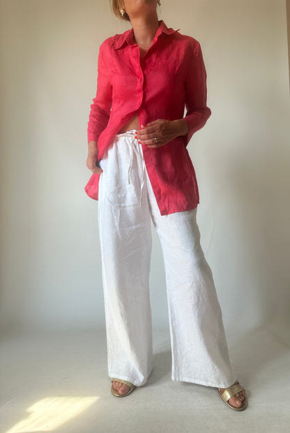 Strawberry 100% linen shirt