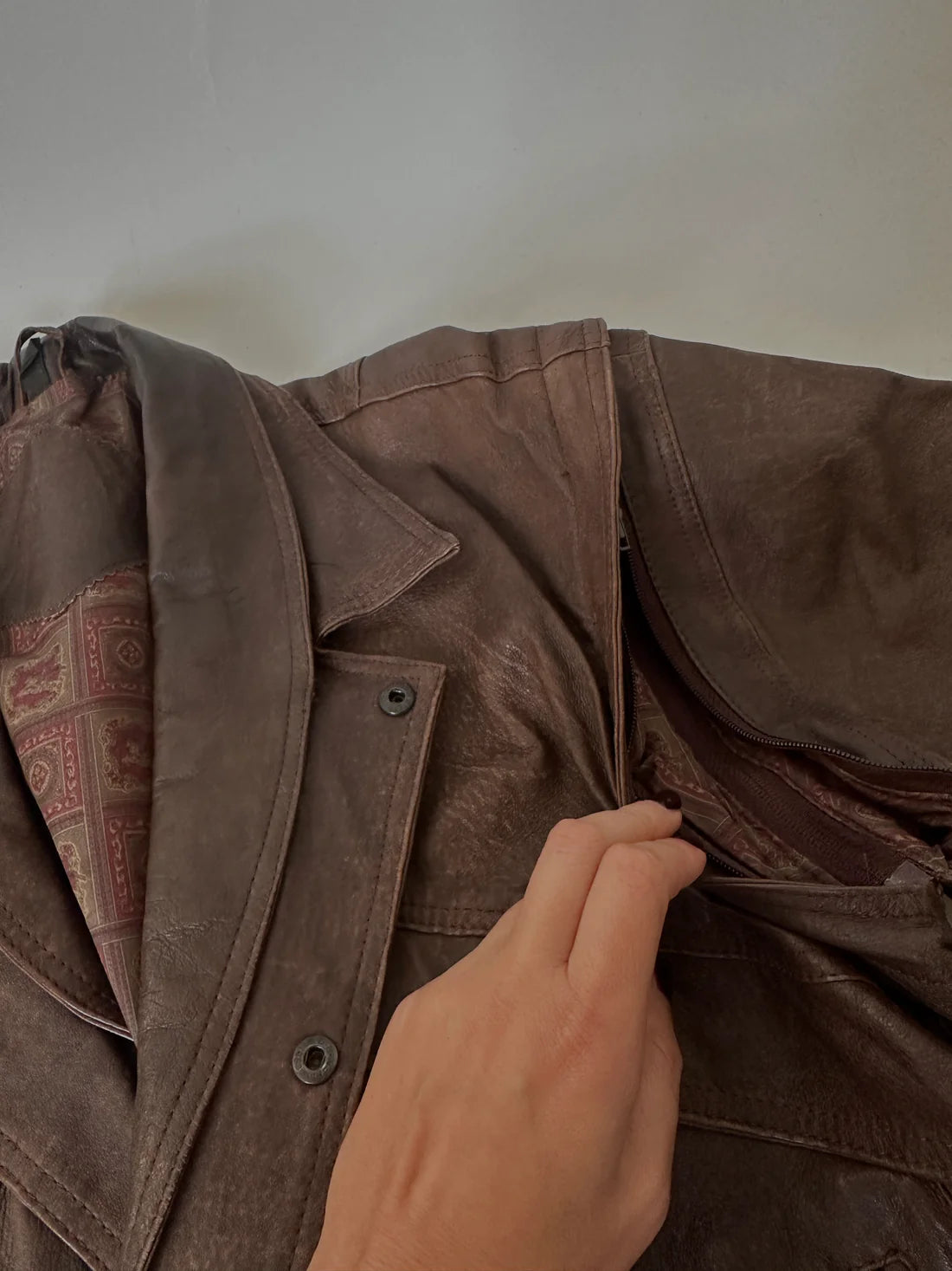 Unique chocolate distressed bomber