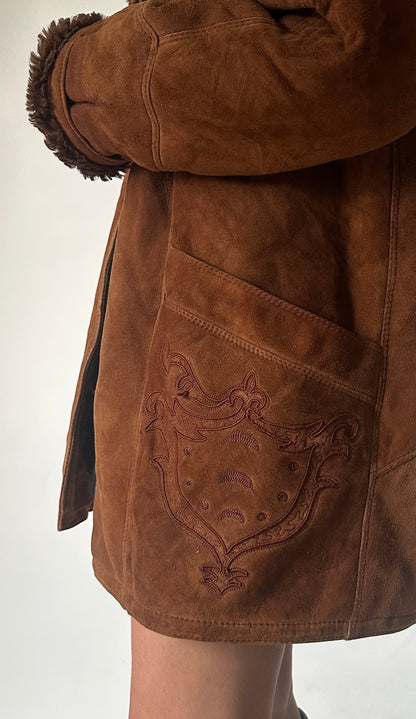 Shearling caramello con ricami - taglia 42