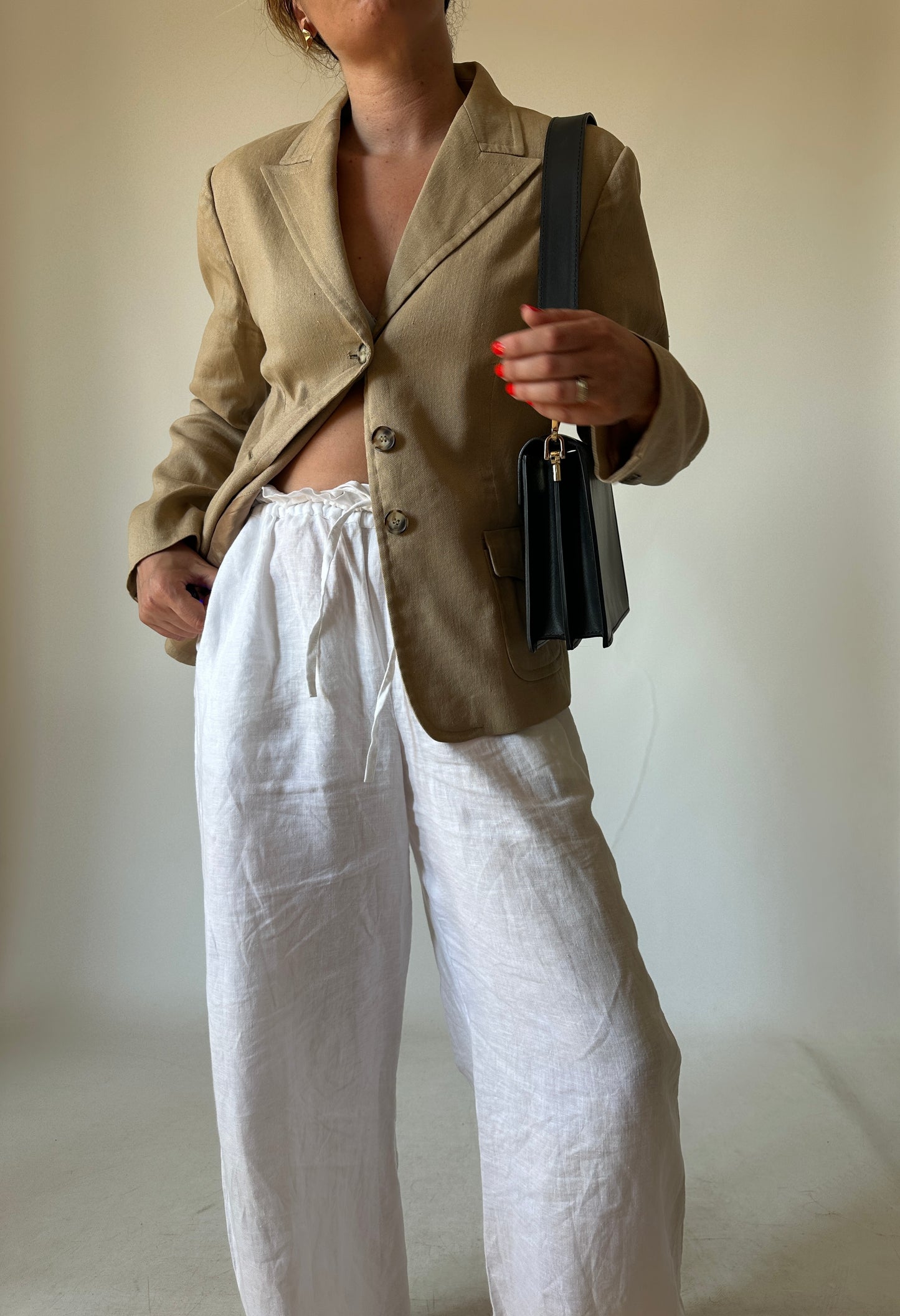 Minimal linen and cotton blazer
