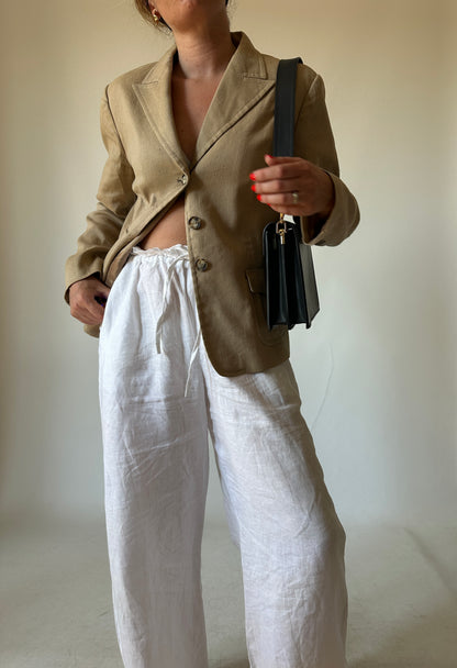 Minimal linen and cotton blazer