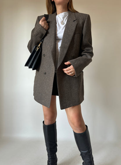 Chocolate herringbone blazer