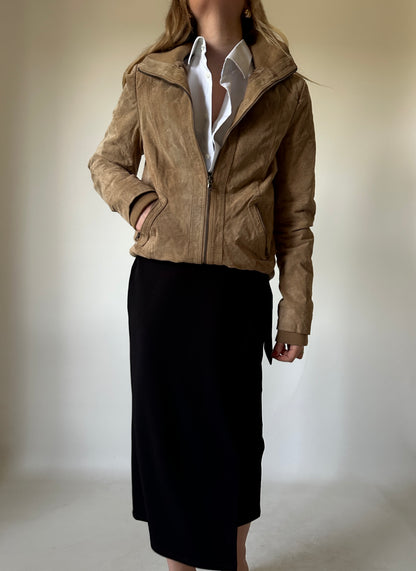Spring petite suede bomber