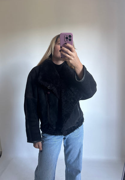Petite black Shearling