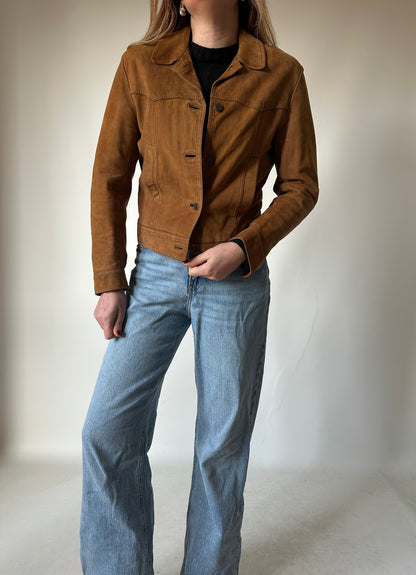 Petite suede casual jacket