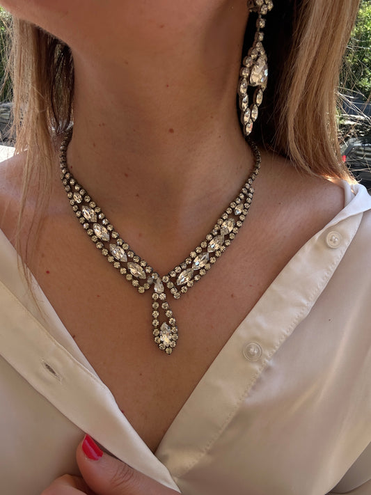 Parure Bridgerton girocollo orecchini e bracciale