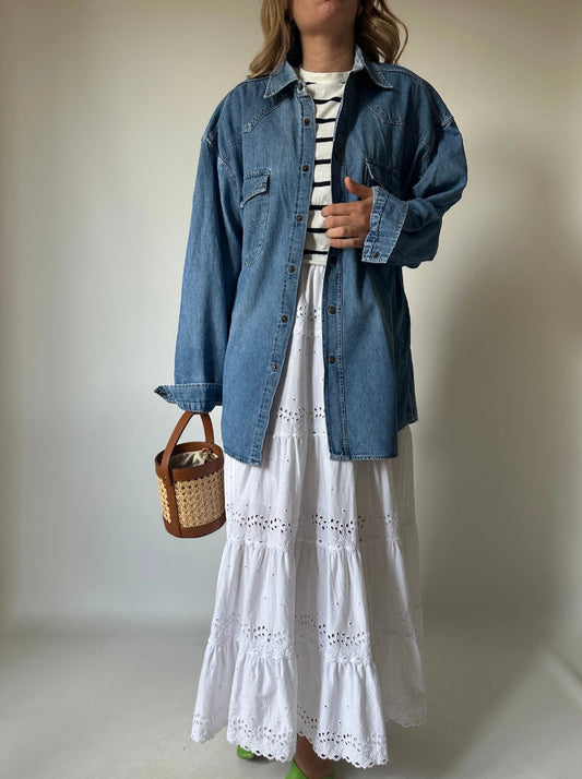 WAMPUM oversize denim shirt