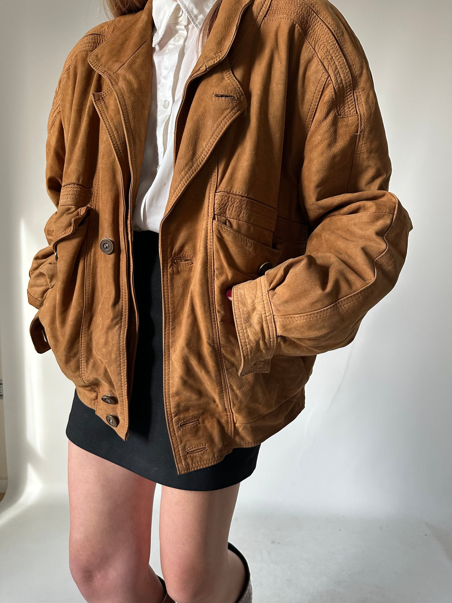Bomber in camoscio imbottito