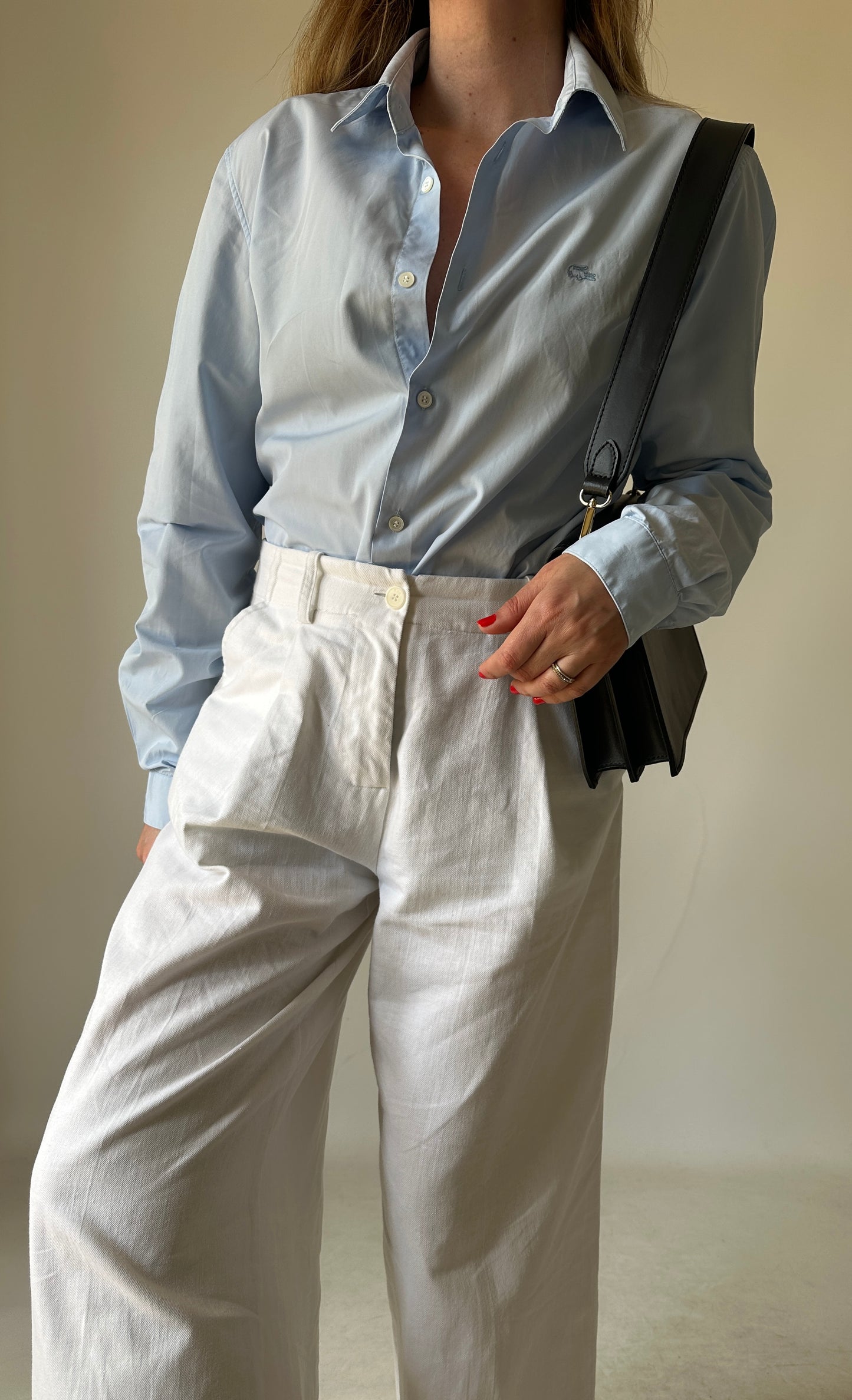 LA COSTE minimal blue shirt