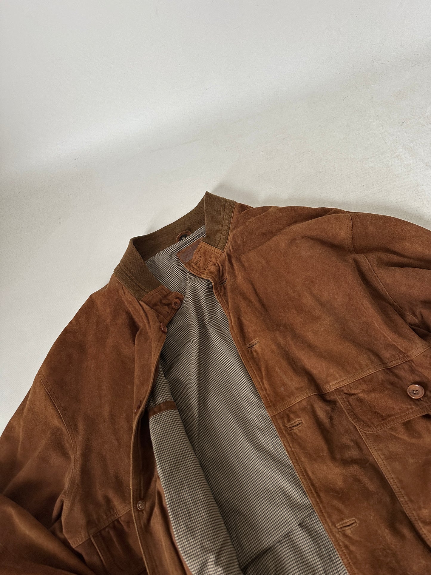 Brown suede bomber