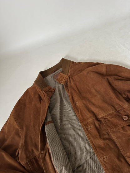 Brown suede bomber