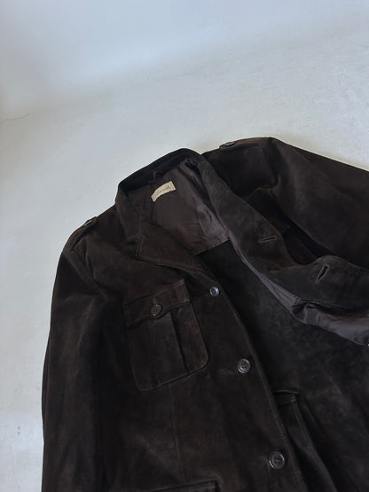Giacca in suede cioccolato sfoderata