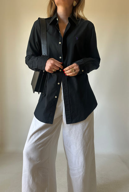 RALPH LAUREN black cotton shirt