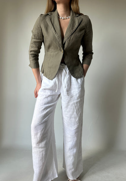 Blazer slim in puro lino