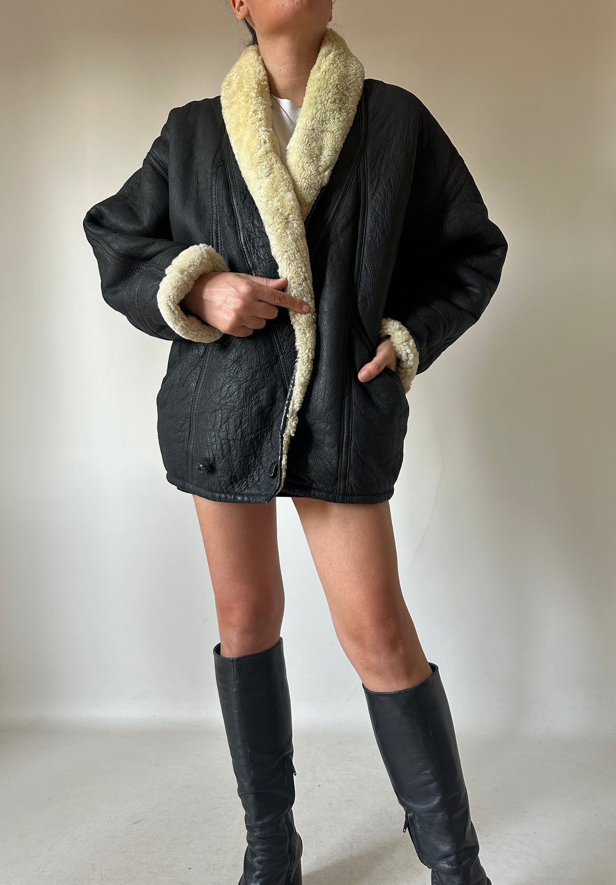 Dreamy black petite Shearling