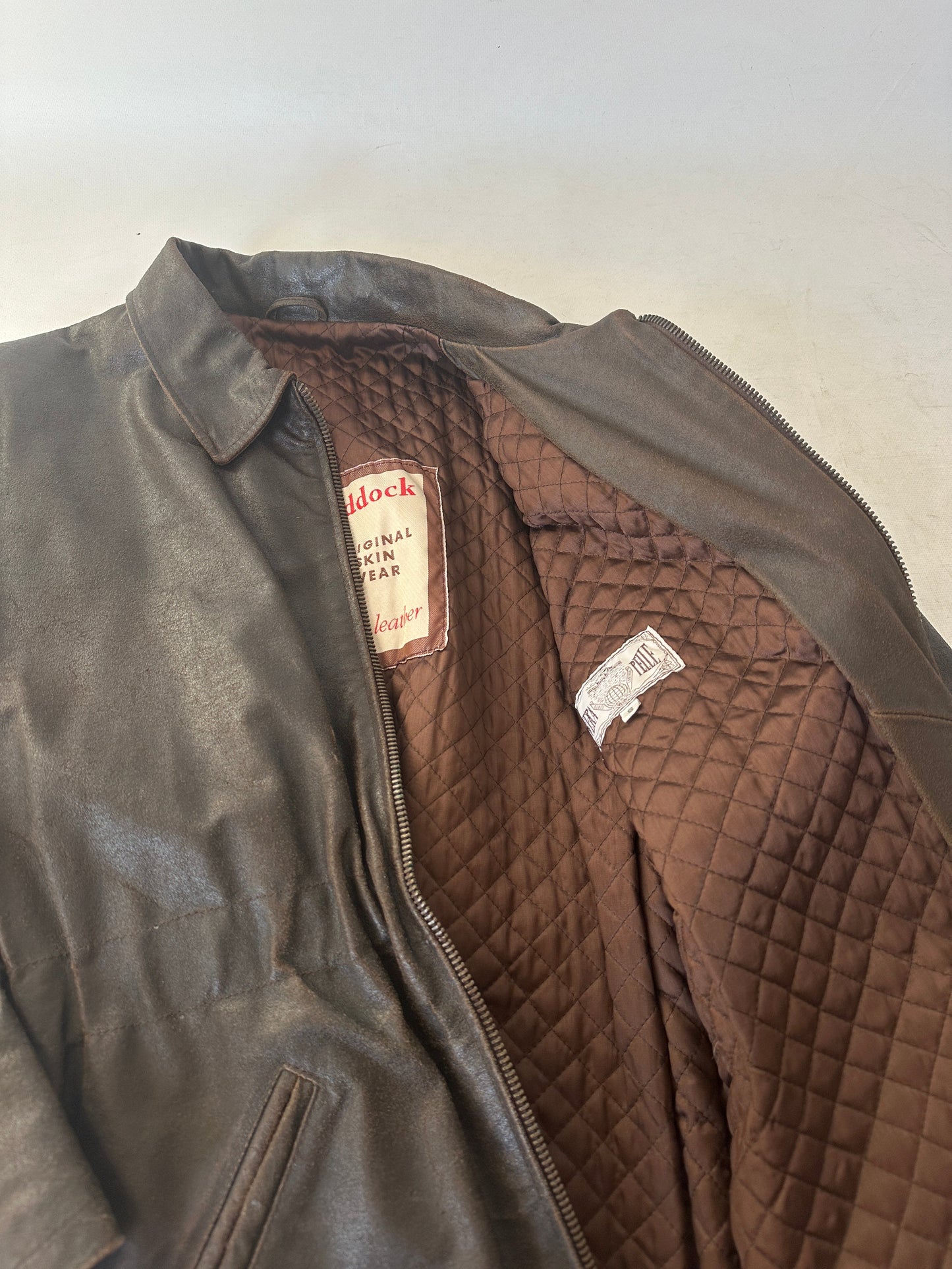 Chocolate distressed leather jacket