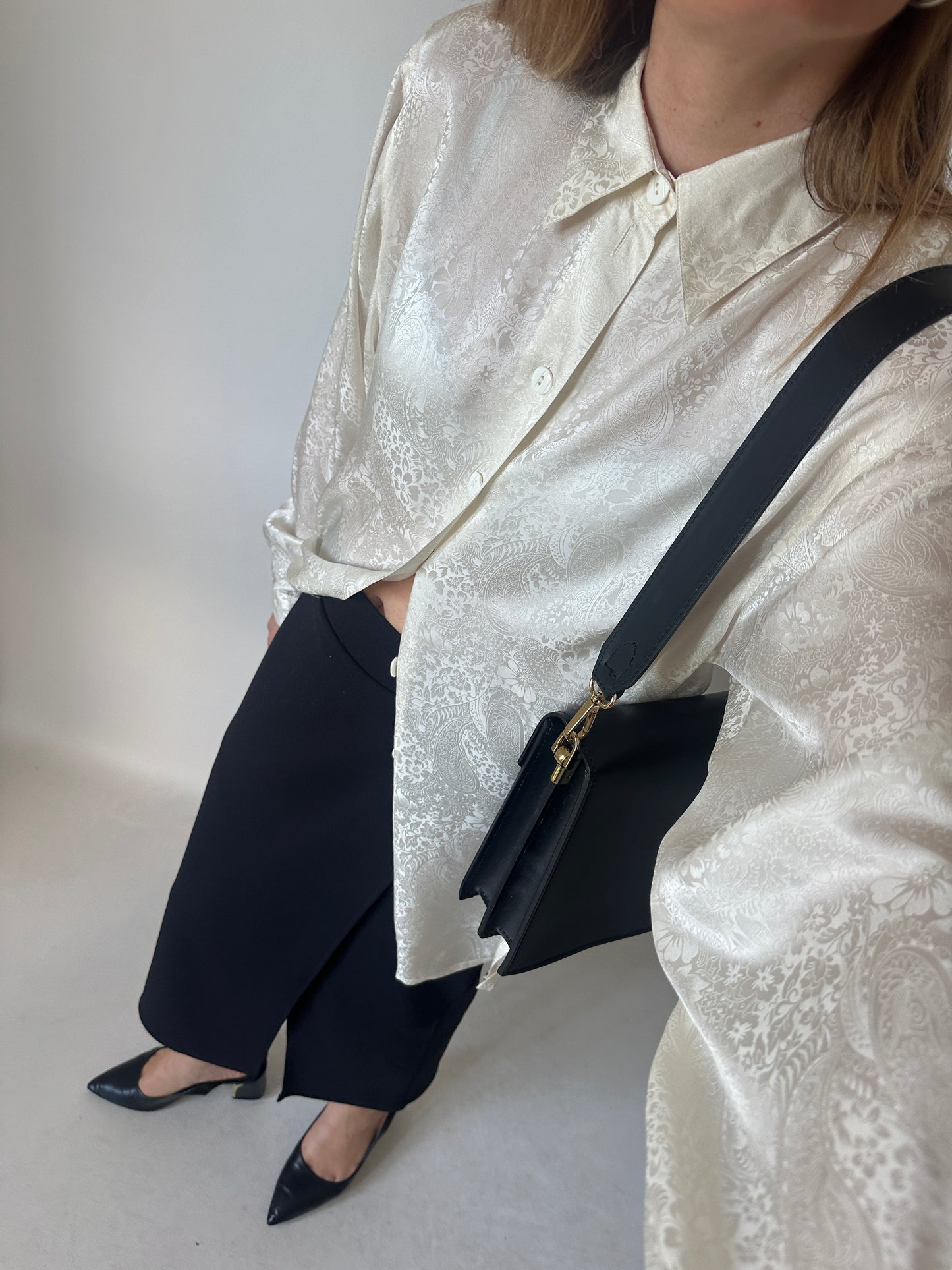 Precious jacquard pure silk shirt