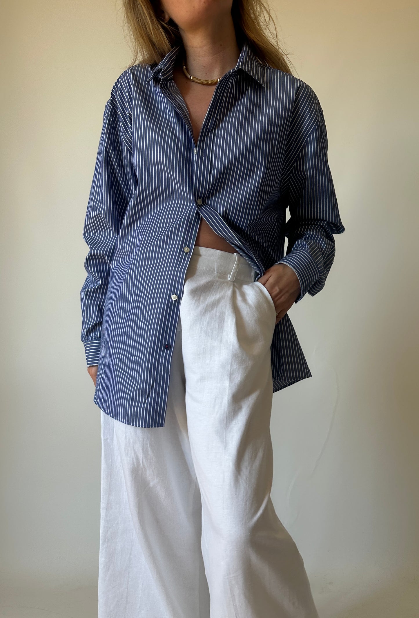 TOMMY HILFIGER blue striped shirt