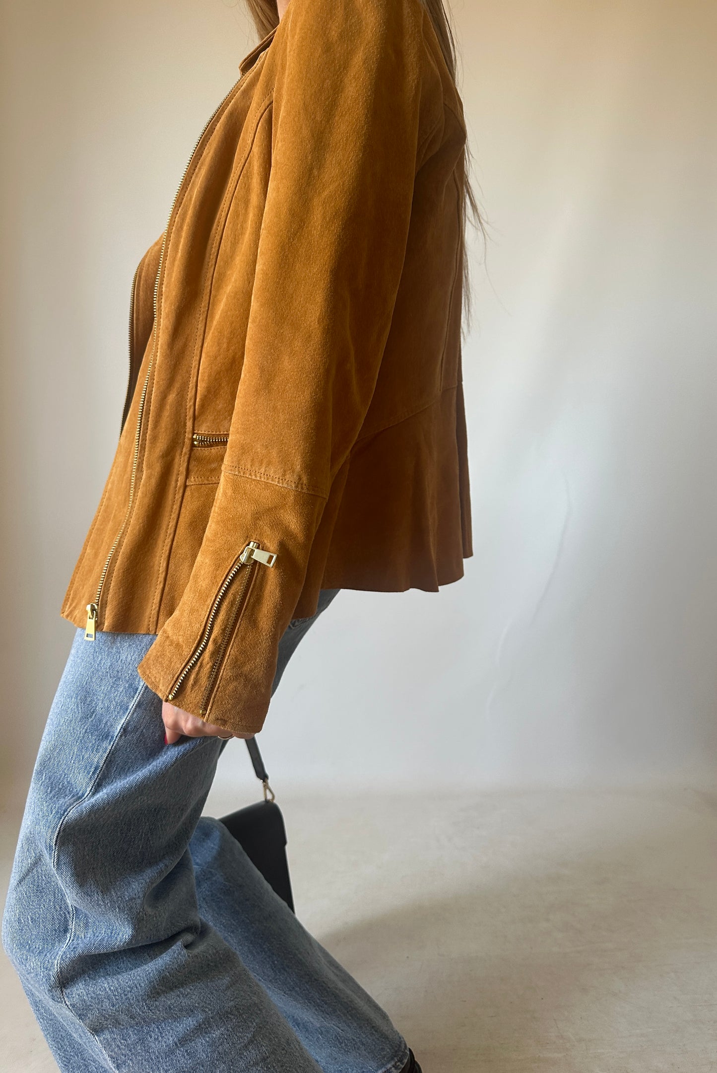 Chiodo petite in suede