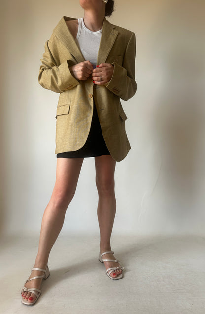 Blazer over in puro lino beige