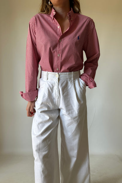 RALPH LAUREN vichy red shirt