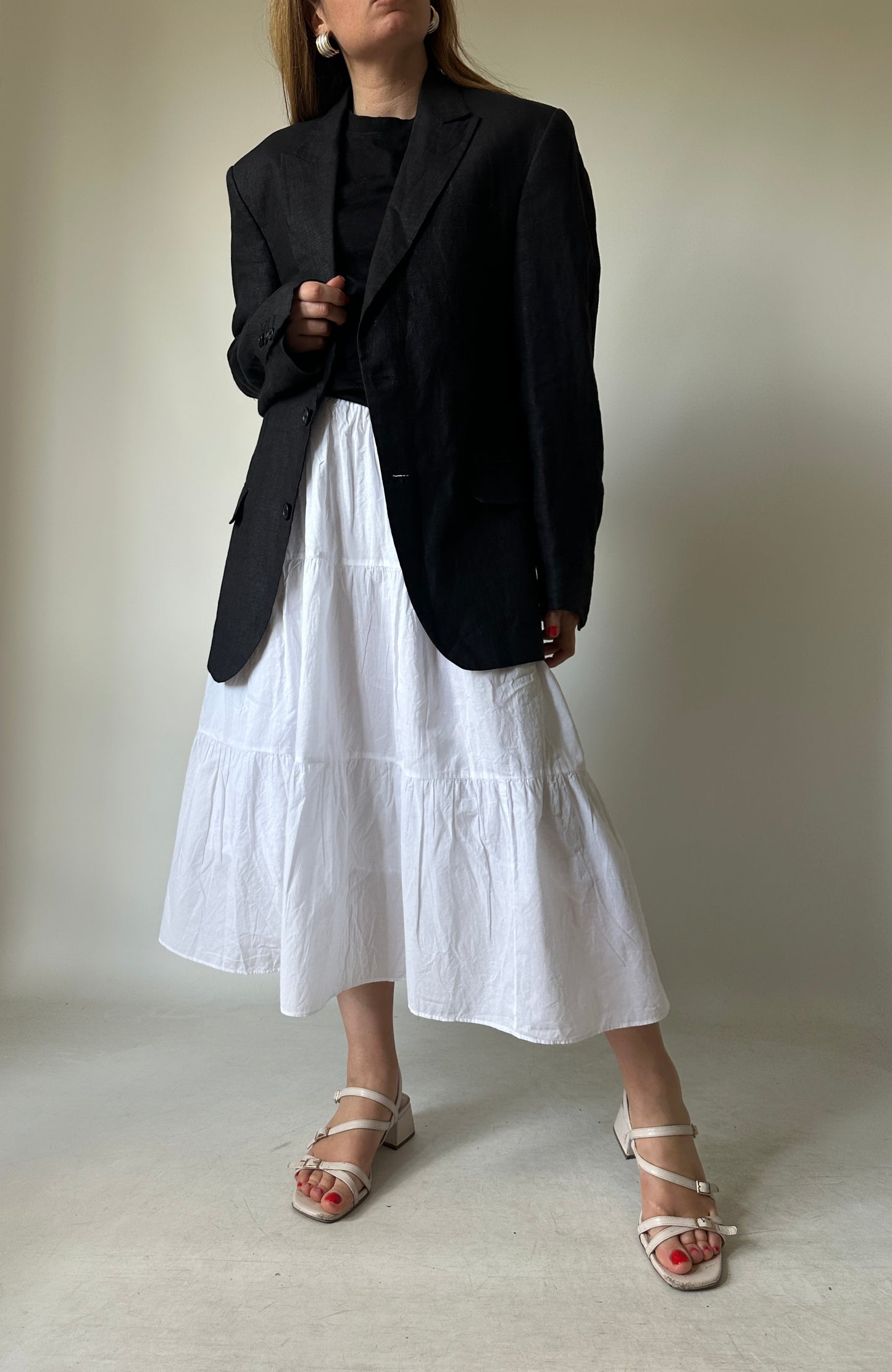 Blazer in puro lino nero