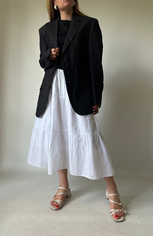 Blazer in puro lino nero