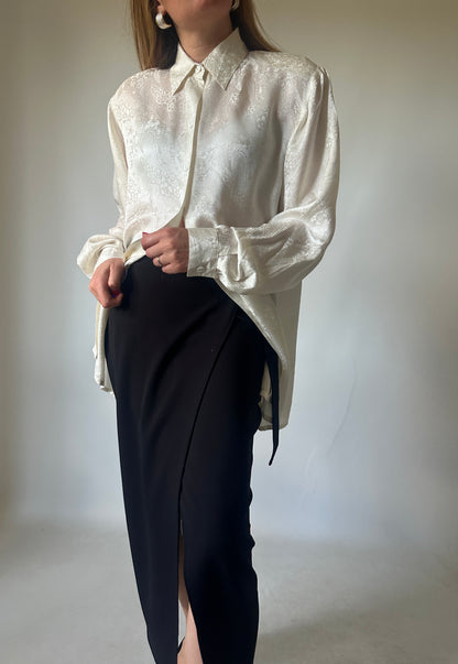 Precious jacquard pure silk shirt