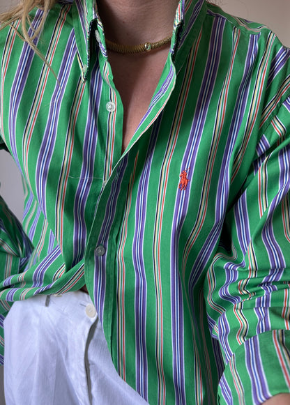 RALPH LAUREN striped green shirt