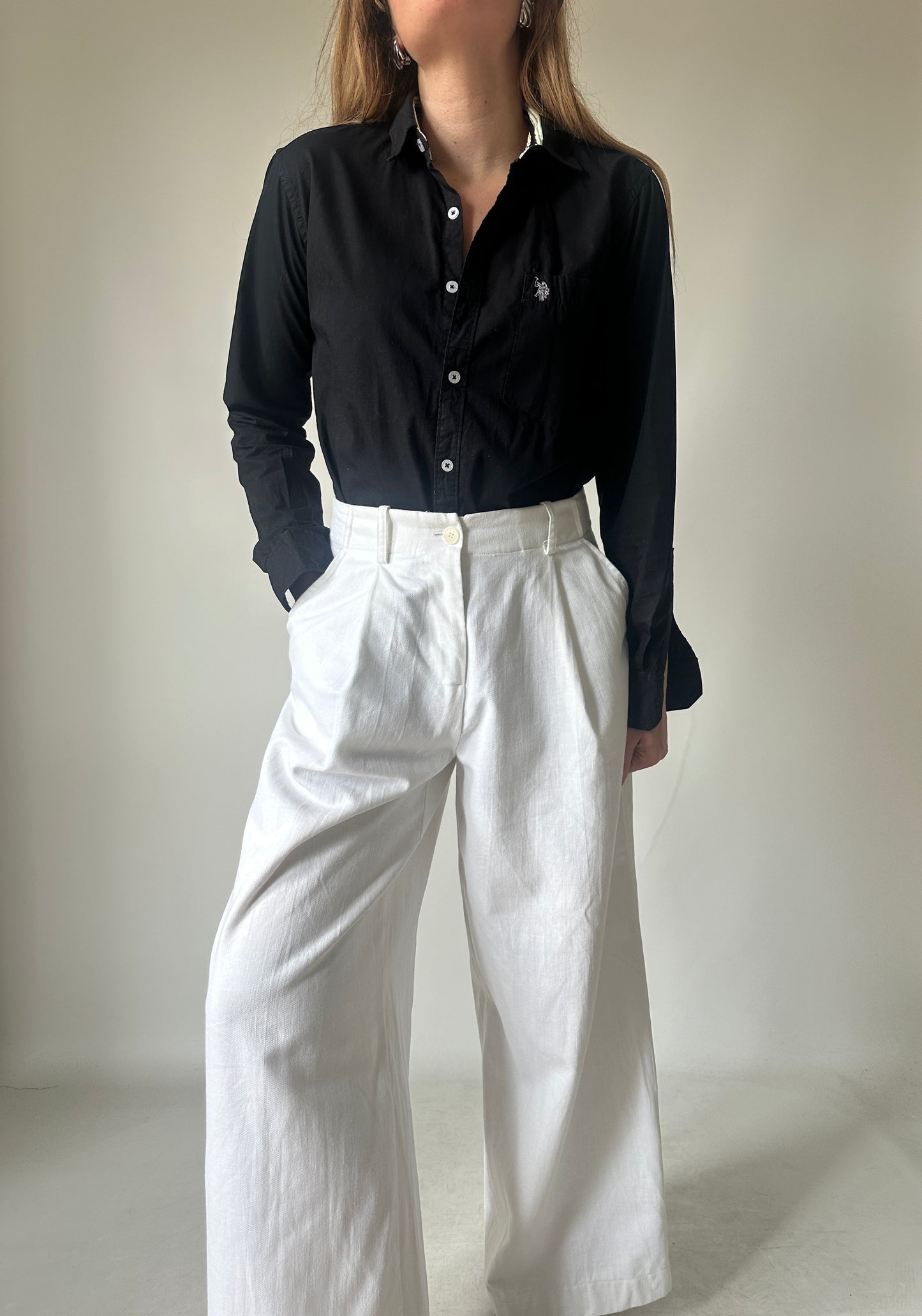 US POLO Assn black petite shirt
