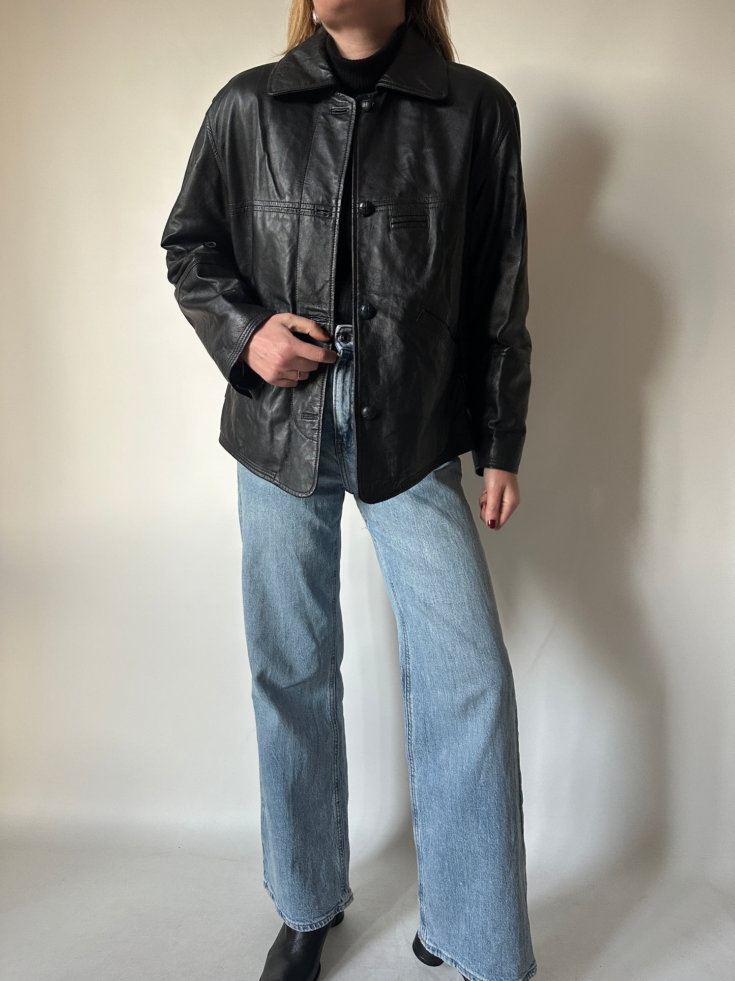 Bomber petite in pelle trapuntato