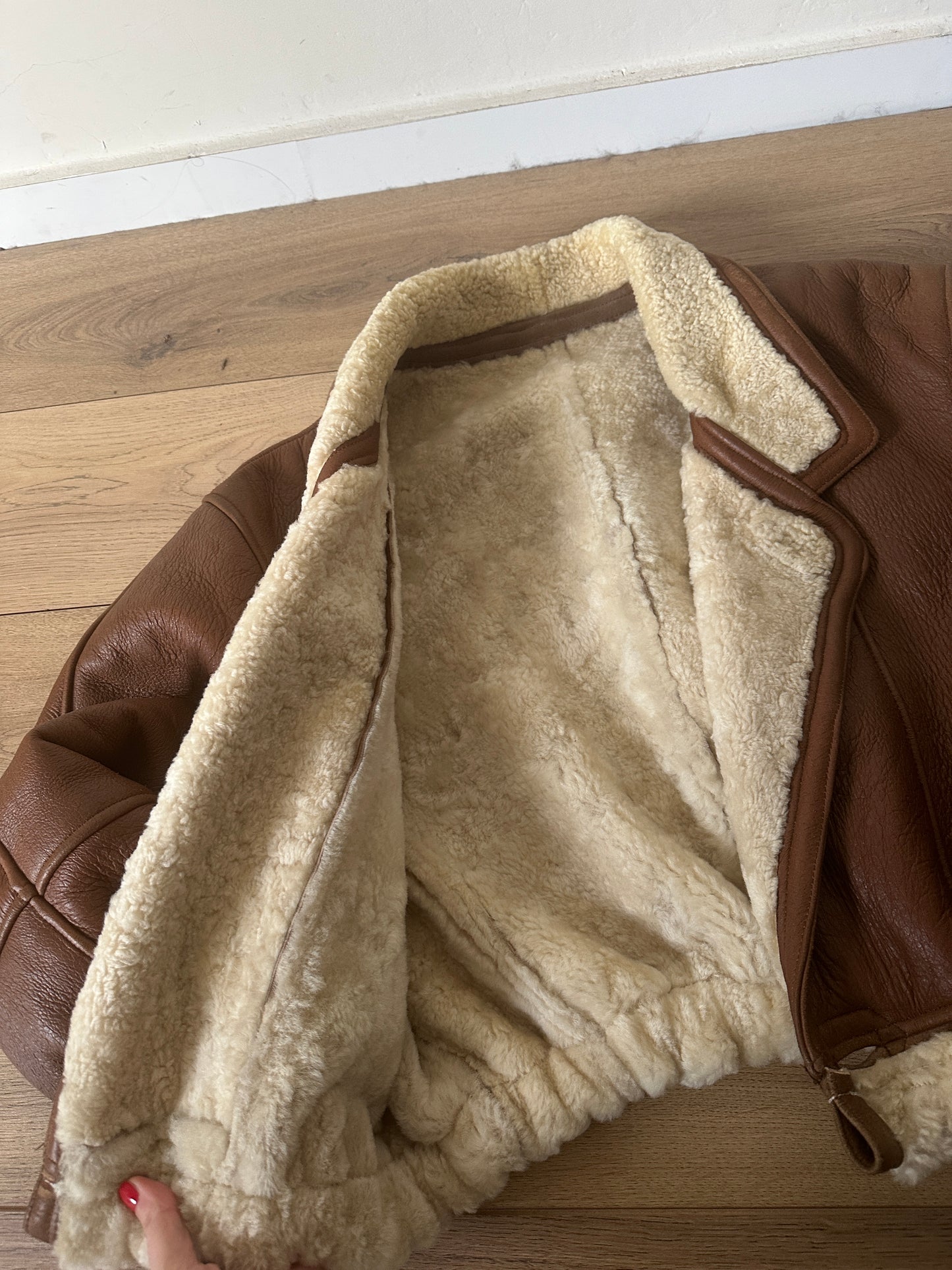 Petite chocolate Shearling bomber