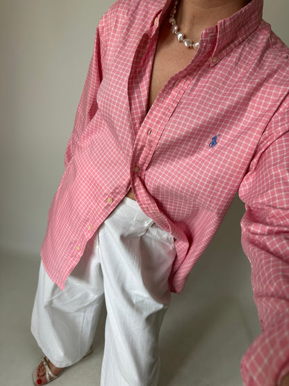 RALPH LAUREN vichy pink shirt