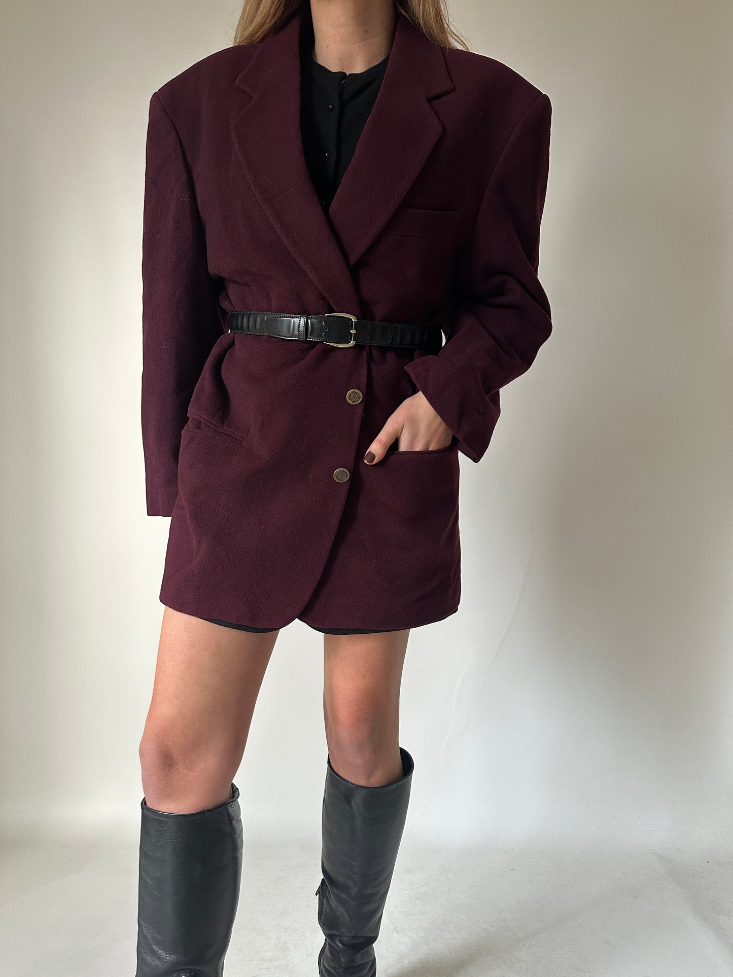 Wool and cachemire burgundy blazer