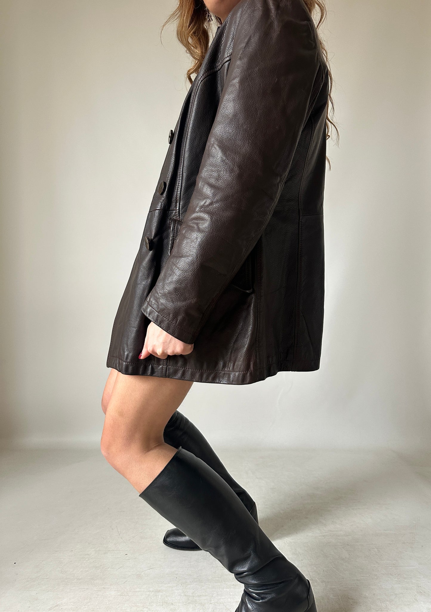 Beautiful chocolate leather jacket