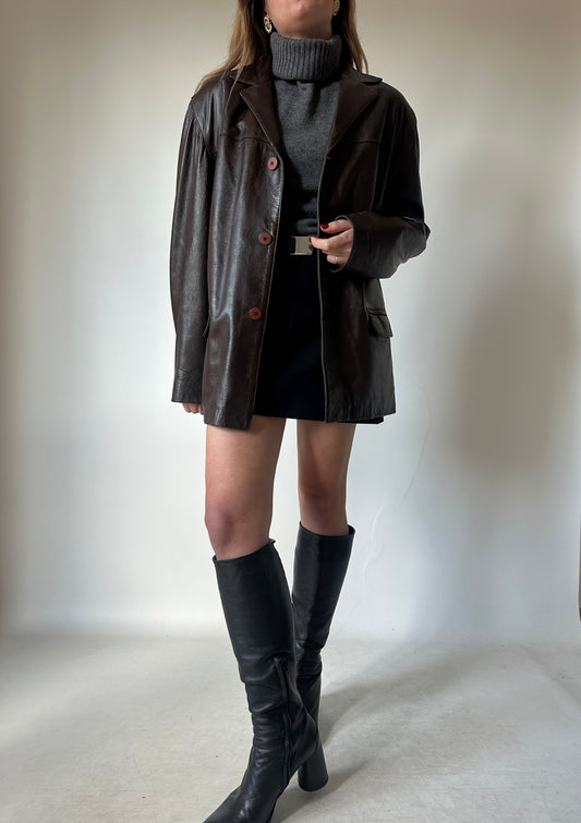 Dreamy chocolate leather jacket