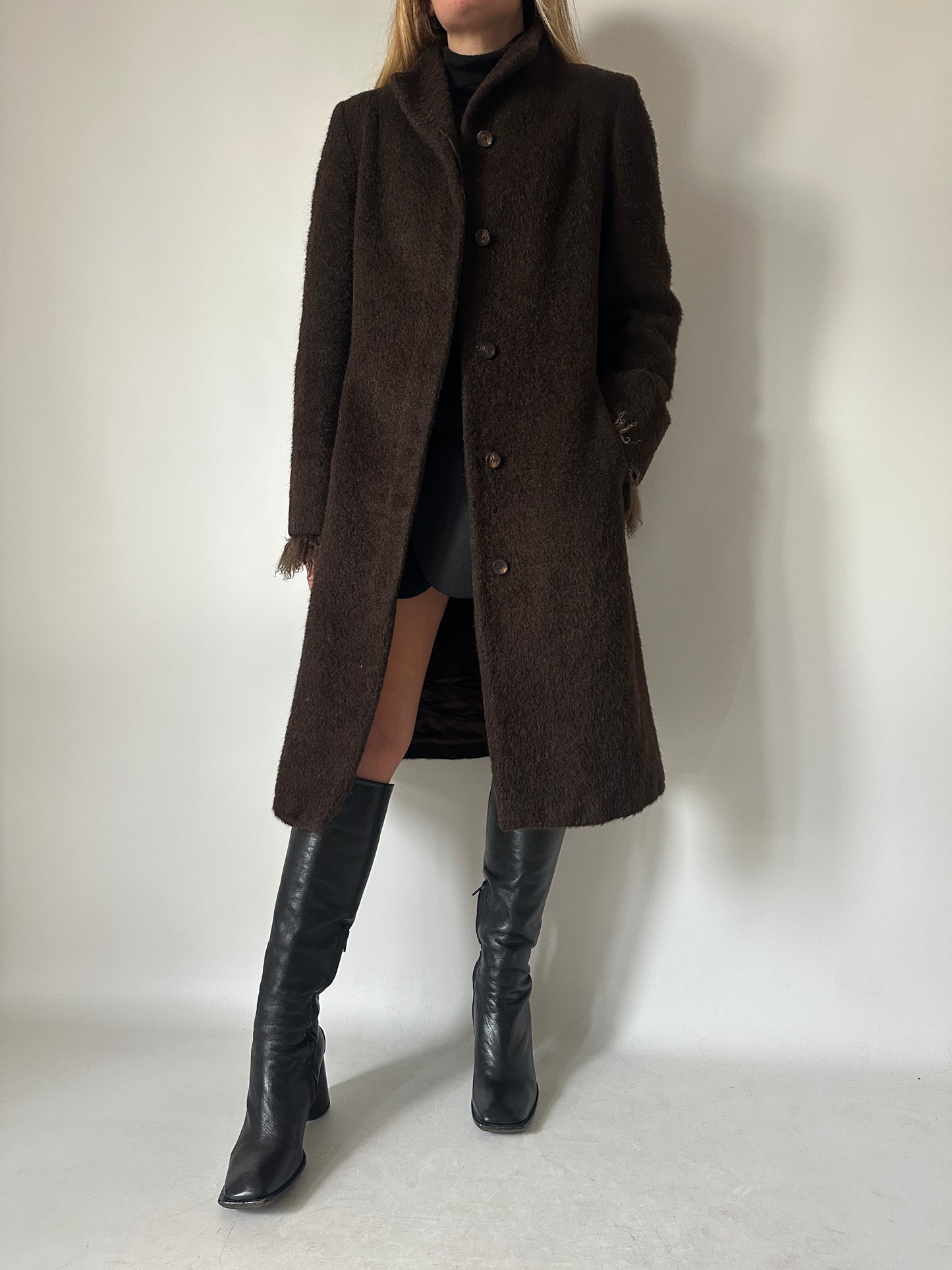 Cappotto Marella petite in lana e mongolia