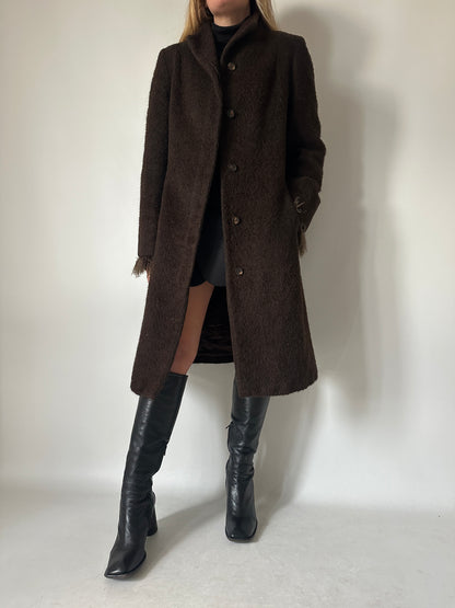Cappotto Marella petite in lana e mongolia