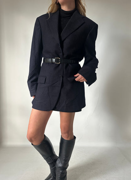 BOGGI wool navy pinstriped blazer