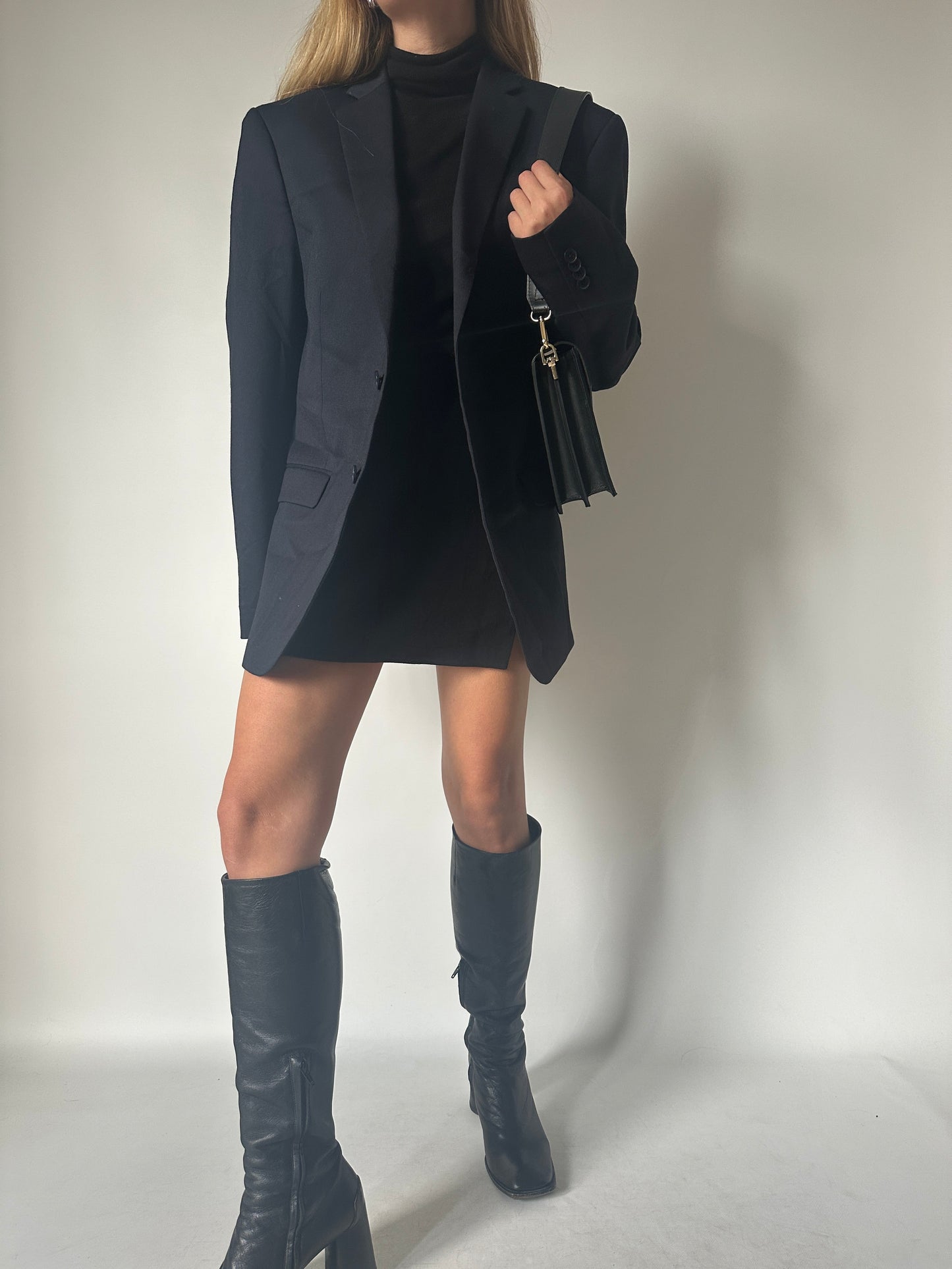 Wool navy oversize blazer