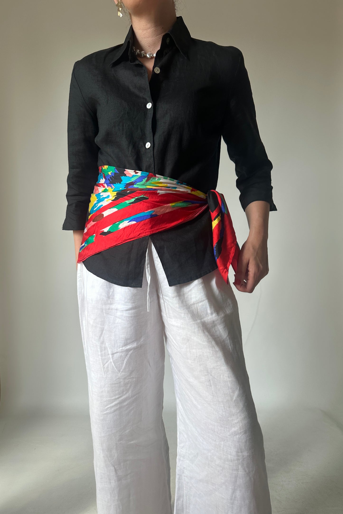 Foulard stampa astratta pura seta
