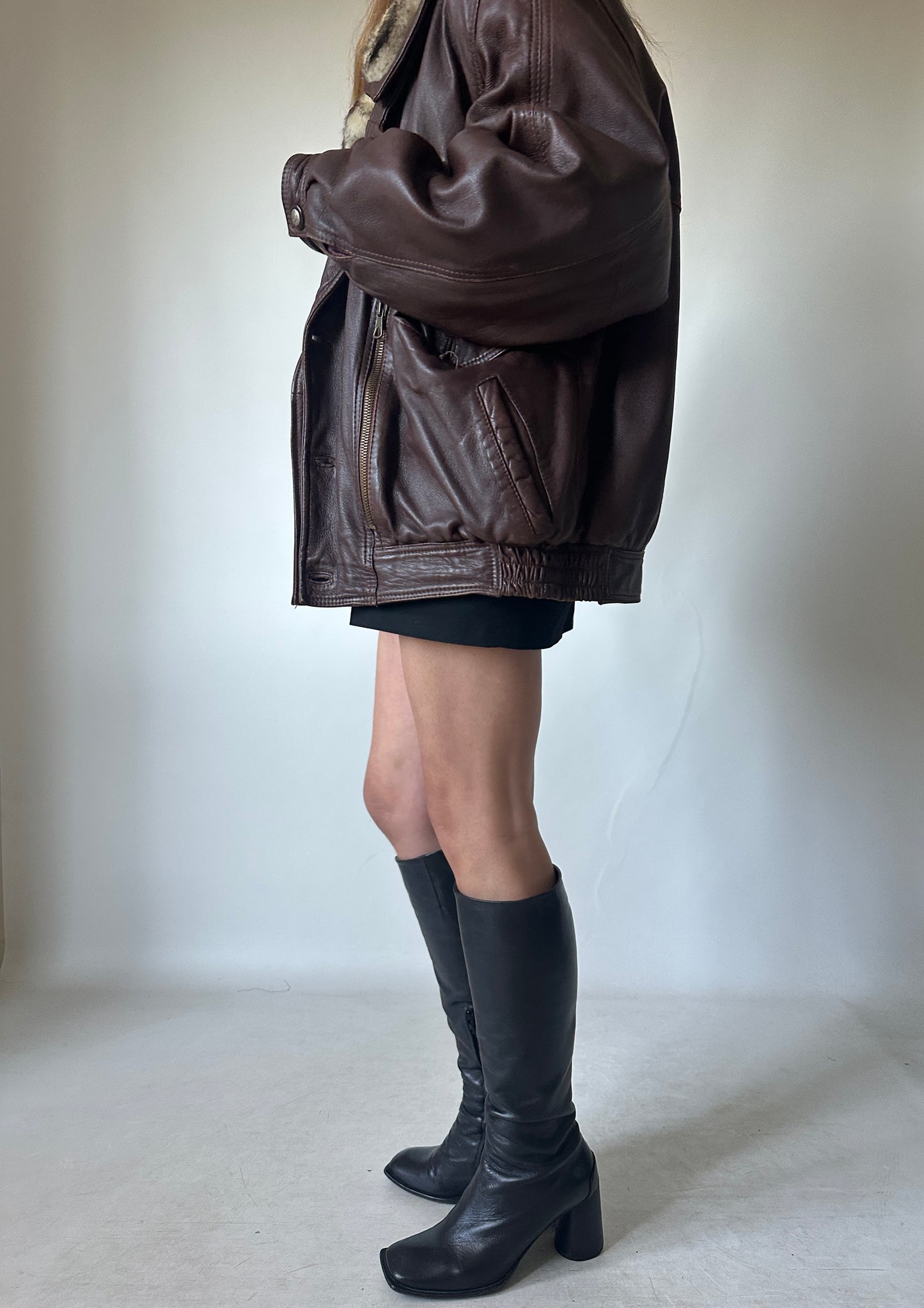Dreamy chocolate leather bomber
