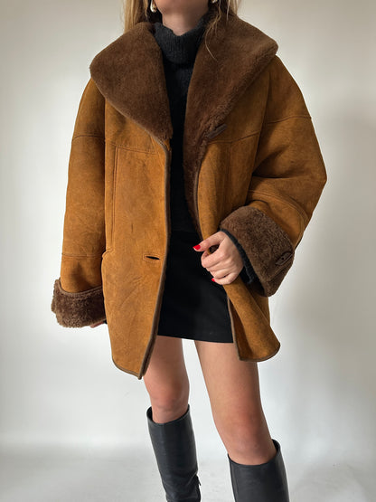 Caramel distressed Shearling