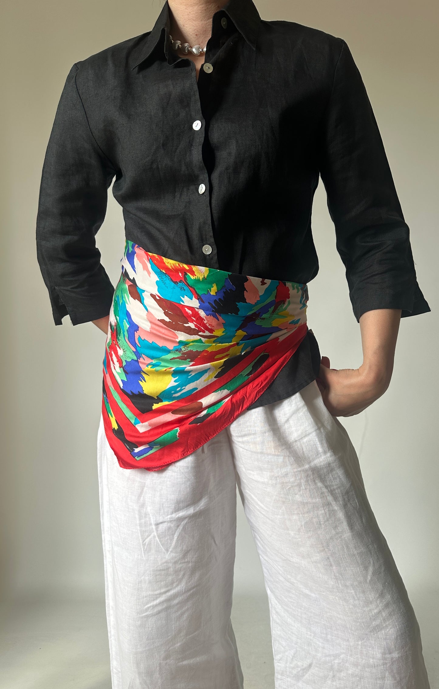 Foulard stampa astratta pura seta