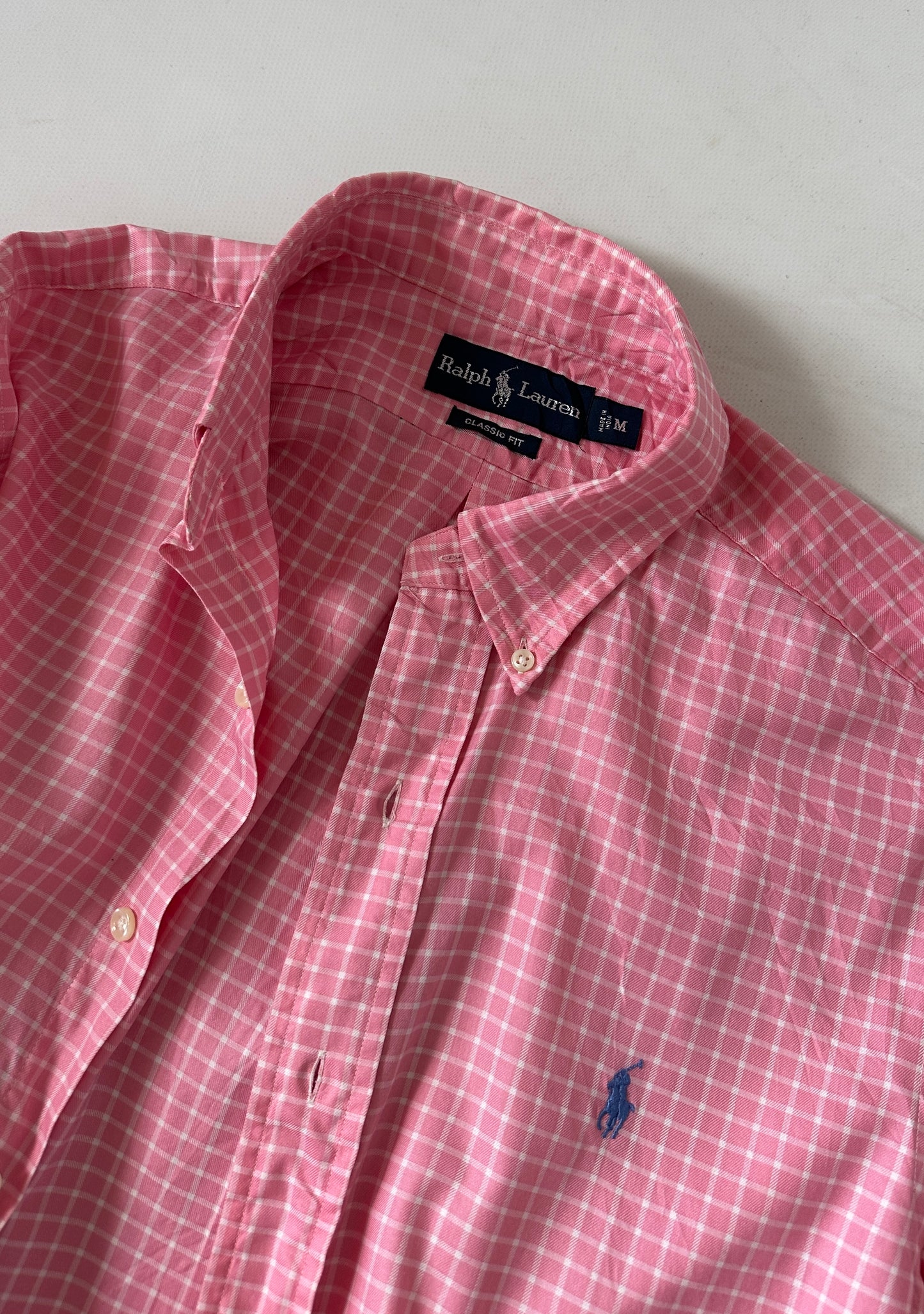 RALPH LAUREN vichy pink shirt