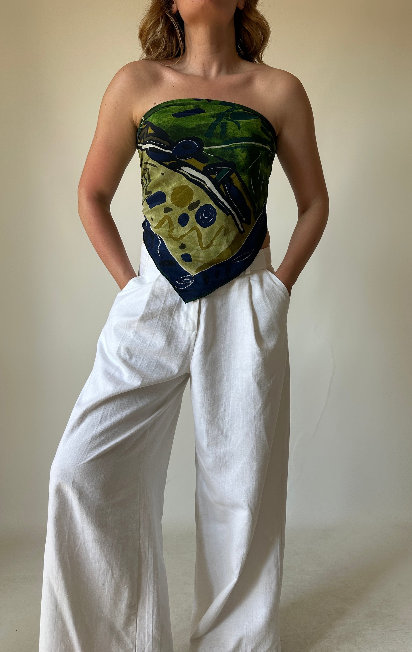 Maxi foulard stampa astratta pura seta
